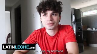 Curly Twink John Davei Tricks Boyfriend And Step Dad Marco & Lucca To Shoot A Sextape - Latin Leche
