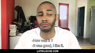 LatinLeche - Latino stud crams two cocks in his mouth