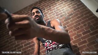 Hung thug jerks his big cock
