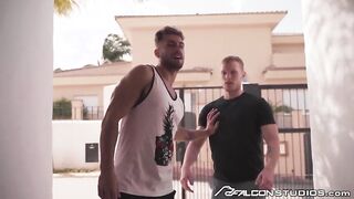 FalconStudios - Hunk And Jock Get Very Acrobatic With Blowjob And Fucking On Stairwell