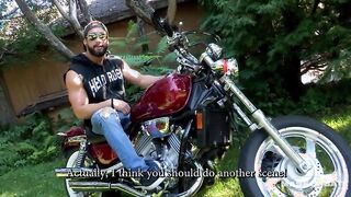 Maskurbate Hunky Biker Jerks Dick Outside