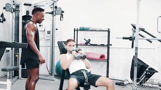 NOIR MALE Alone 2Gether in Gym? Eat & Fuck that HOT ASS