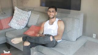 Argos grabs his rock-hard cock & begins stroking long & slow