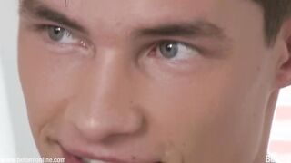 Horny boy jerking with cum