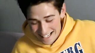 Hairy twink Shane Allen fiddles ass while tugging cock