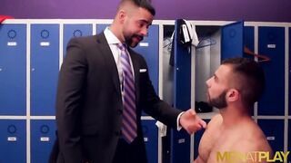 Manager In Suit Fucked In Locker Room