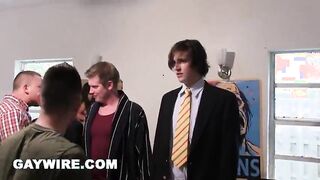GAYWIRE - Young College Pledges Worship Cock During Hazing Ritual