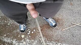 Piss and Cum outdoor in a public park