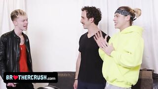 Brother Crush - Naughty Twink Tricks His Older Stepbrothers To Make Out And Take Their Big Dicks