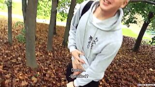 Twink Blonde On His Way Home When He Bumps Into A Guy Who Wants His Dick Fucked And Pay At The Same Time - BigStr