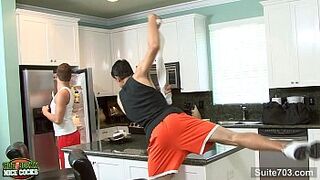 Sexy jock Damon Audigier gets jizzed
